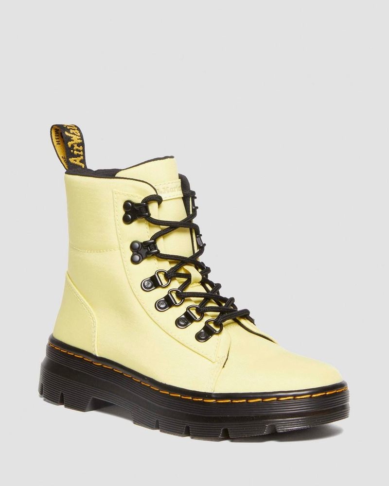 Botas Dr Martens Combs - Nylon & Cuero Casuales Boots (Cyclone Nylon) Limón Amarillo | YF64-Y6ME