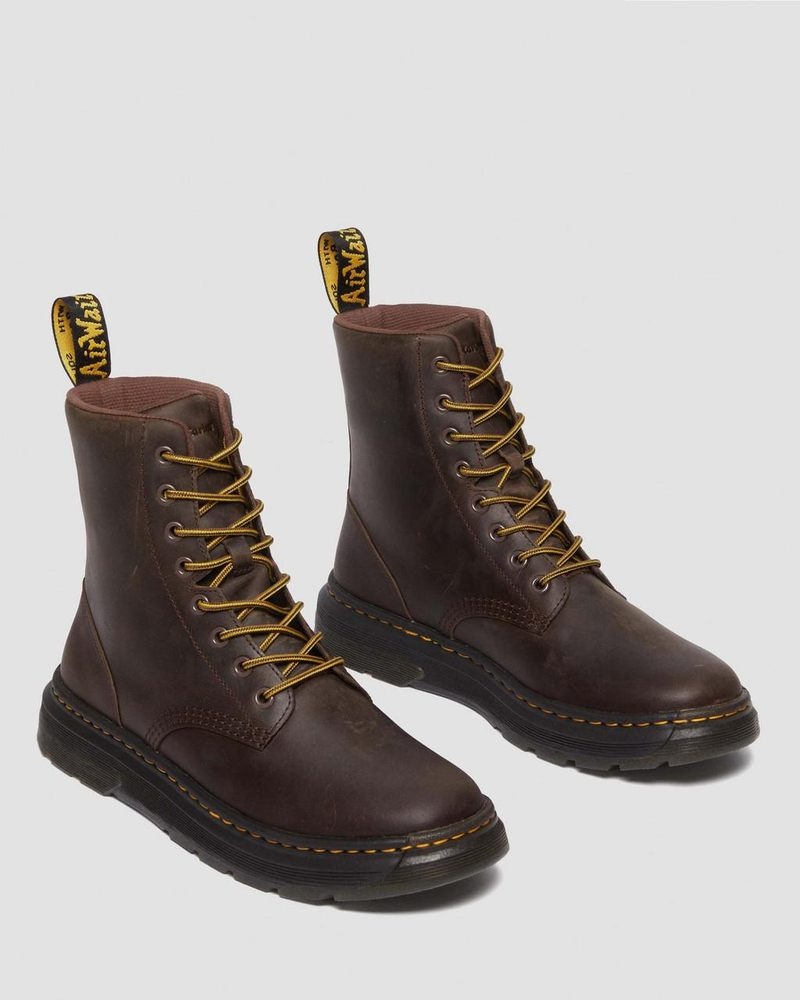 Botas Dr Martens Crewson Crazy Horse Cuero Everyday Boots (Crazy Horse) Marrones Oscuro | OX13-V6DE