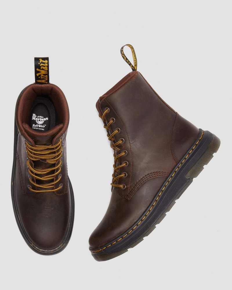 Botas Dr Martens Crewson Crazy Horse Cuero Everyday Boots (Crazy Horse) Marrones Oscuro | OX13-V6DE