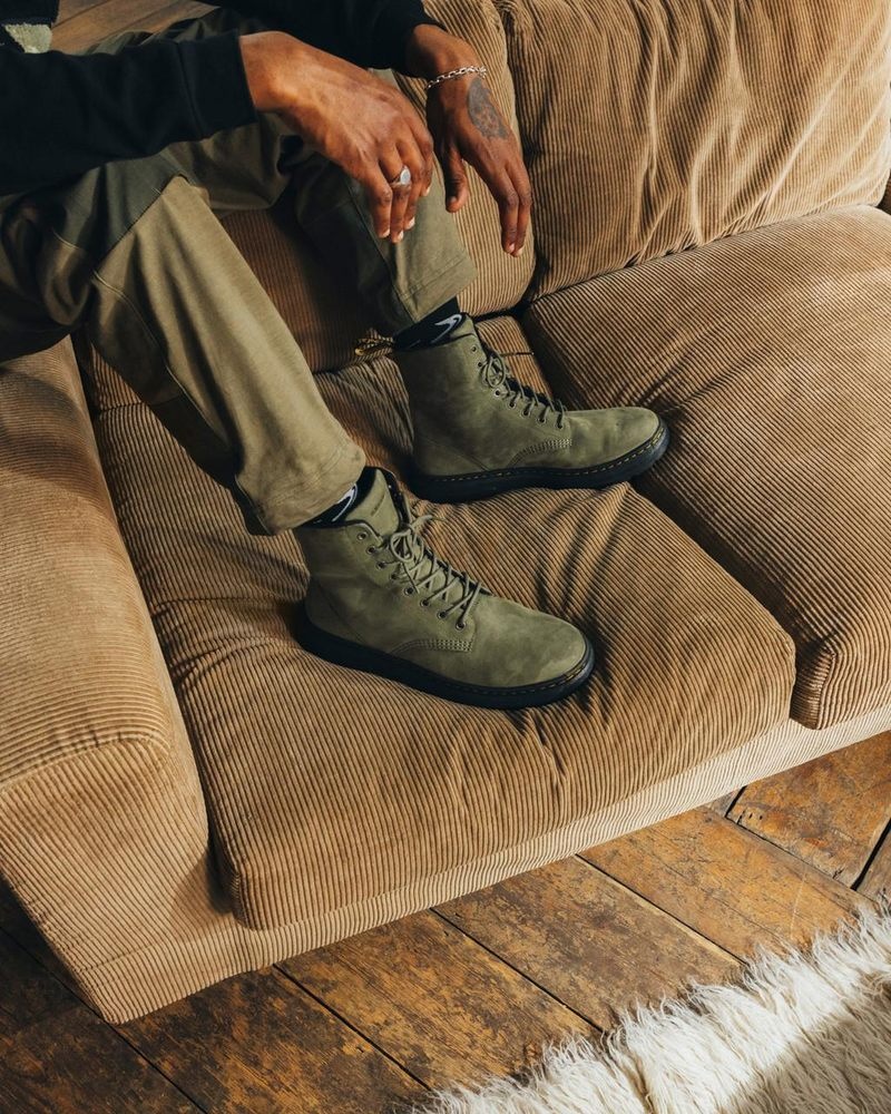 Botas Dr Martens Crewson Nubuck Cuero Everyday Boots (Buffbuck) Verde Oliva | US65-A3OH