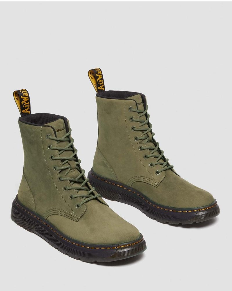 Botas Dr Martens Crewson Nubuck Cuero Everyday Boots (Buffbuck) Verde Oliva | US65-A3OH