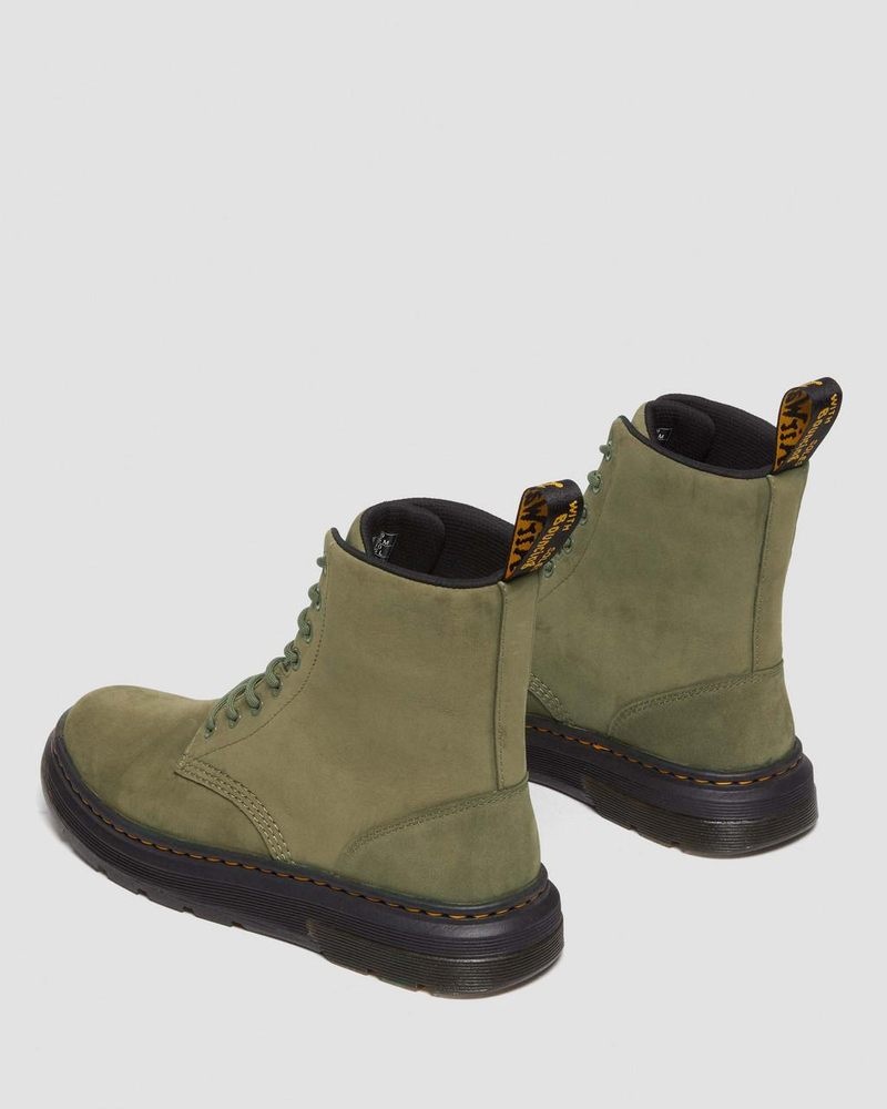 Botas Dr Martens Crewson Nubuck Cuero Everyday Boots (Buffbuck) Verde Oliva | US65-A3OH