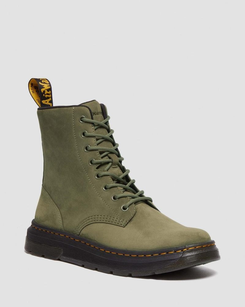 Botas Dr Martens Crewson Nubuck Cuero Everyday Boots (Buffbuck) Verde Oliva | US65-A3OH