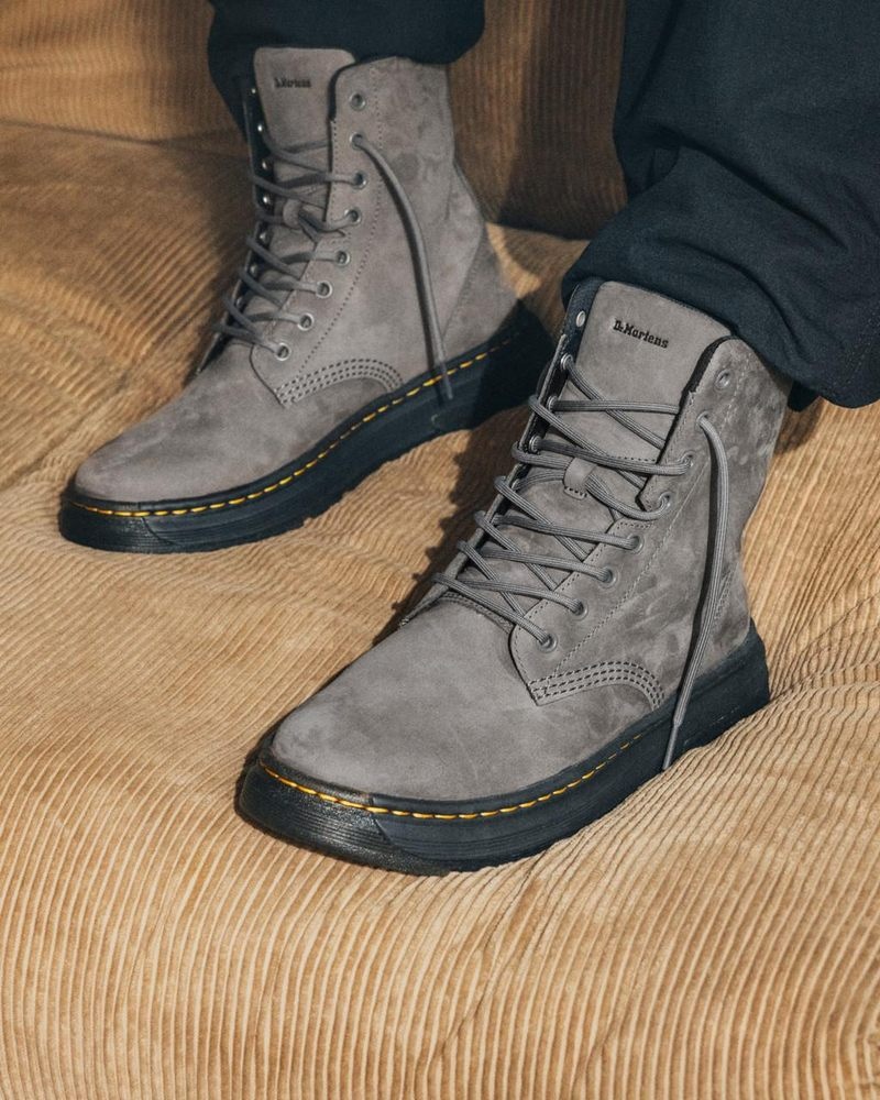 Botas Dr Martens Crewson Nubuck Cuero Everyday Boots (Buffbuck) Gunmetal | YS49-K7CR