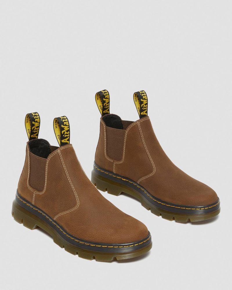 Botas Dr Martens Hardie II Cuero Chelsea Trabajo Boots (Pit Quarter) Creme | YB91-L7WX