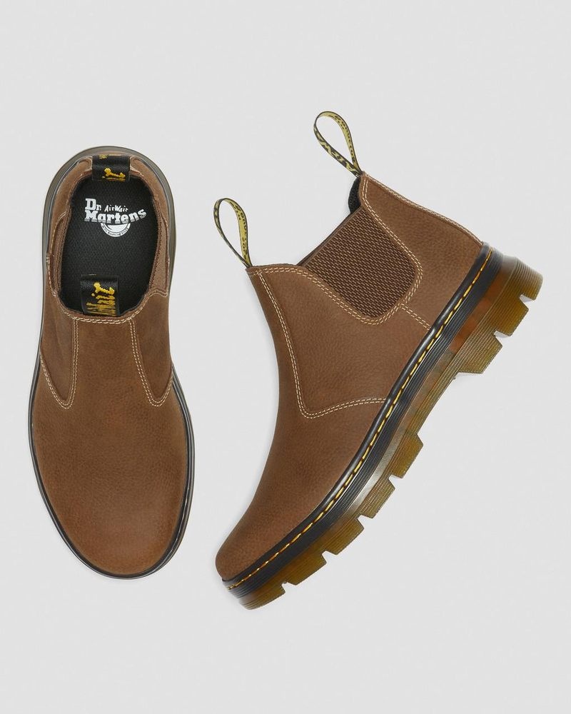 Botas Dr Martens Hardie II Cuero Chelsea Trabajo Boots (Pit Quarter) Creme | YB91-L7WX