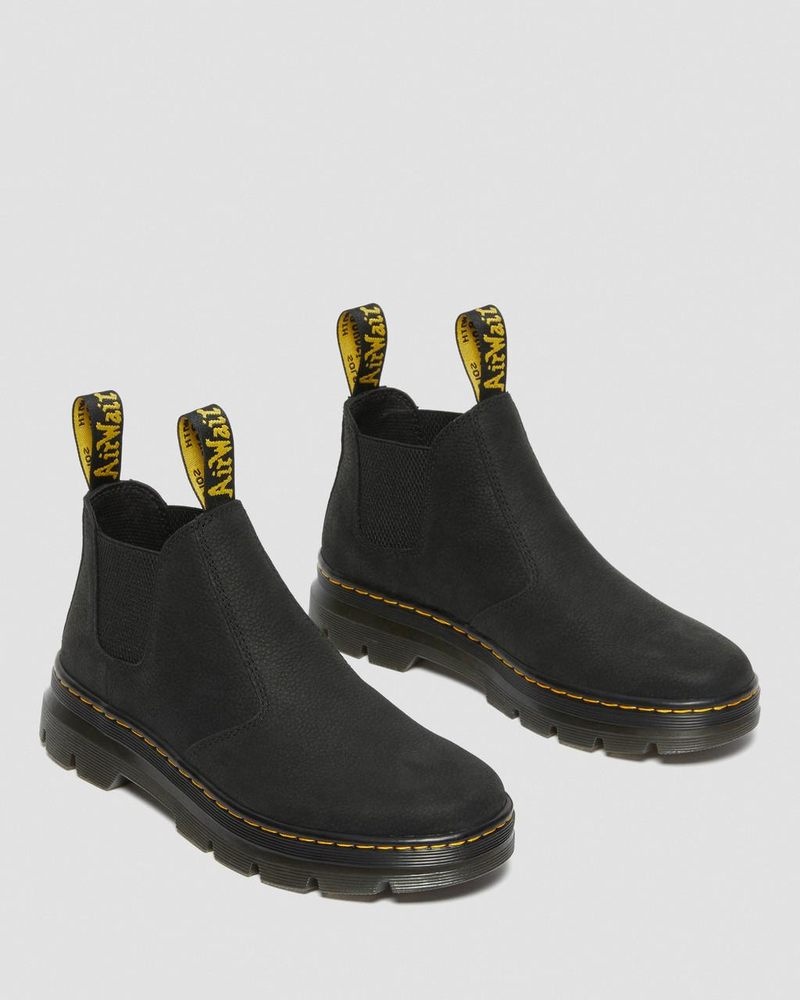 Botas Dr Martens Hardie II Cuero Chelsea Trabajo Boots (Pit Quarter) Negras | QV18-G7GD