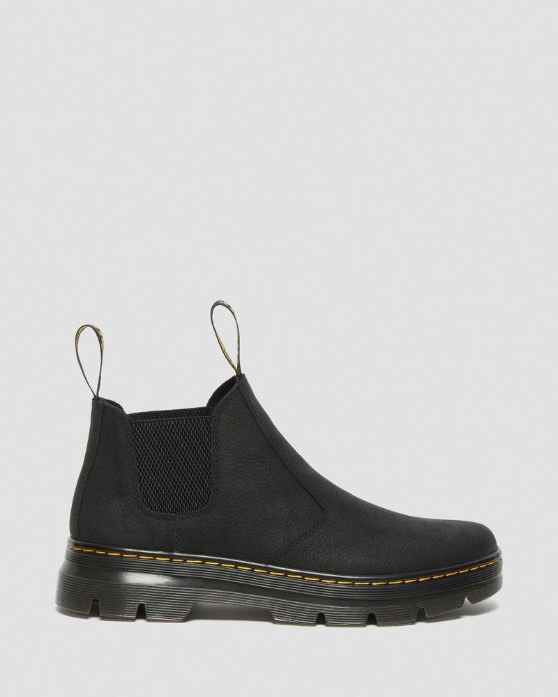 Botas Dr Martens Hardie II Cuero Chelsea Trabajo Boots (Pit Quarter) Negras | QV18-G7GD