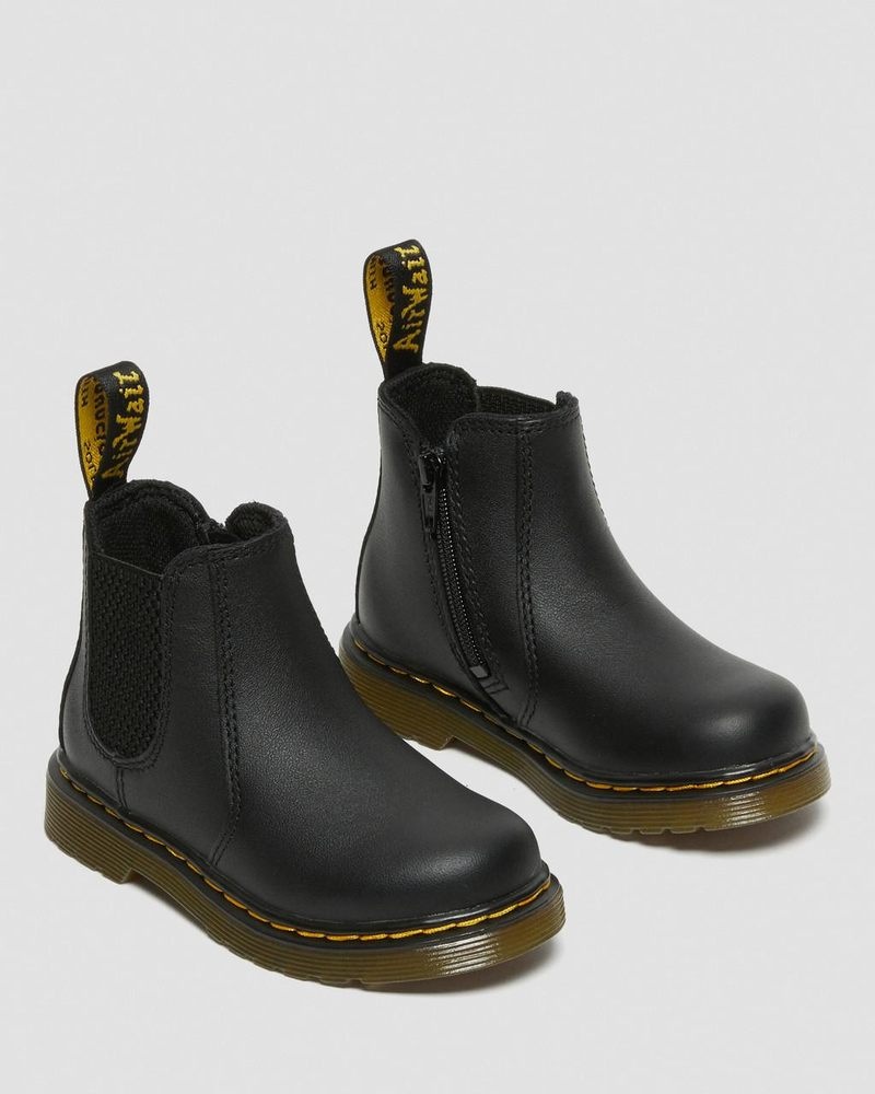 Botas Dr Martens Infant/Toddler 2976 Softy T Cuero Chelsea Boots (Softy T) Negras | MY96-Q9IB