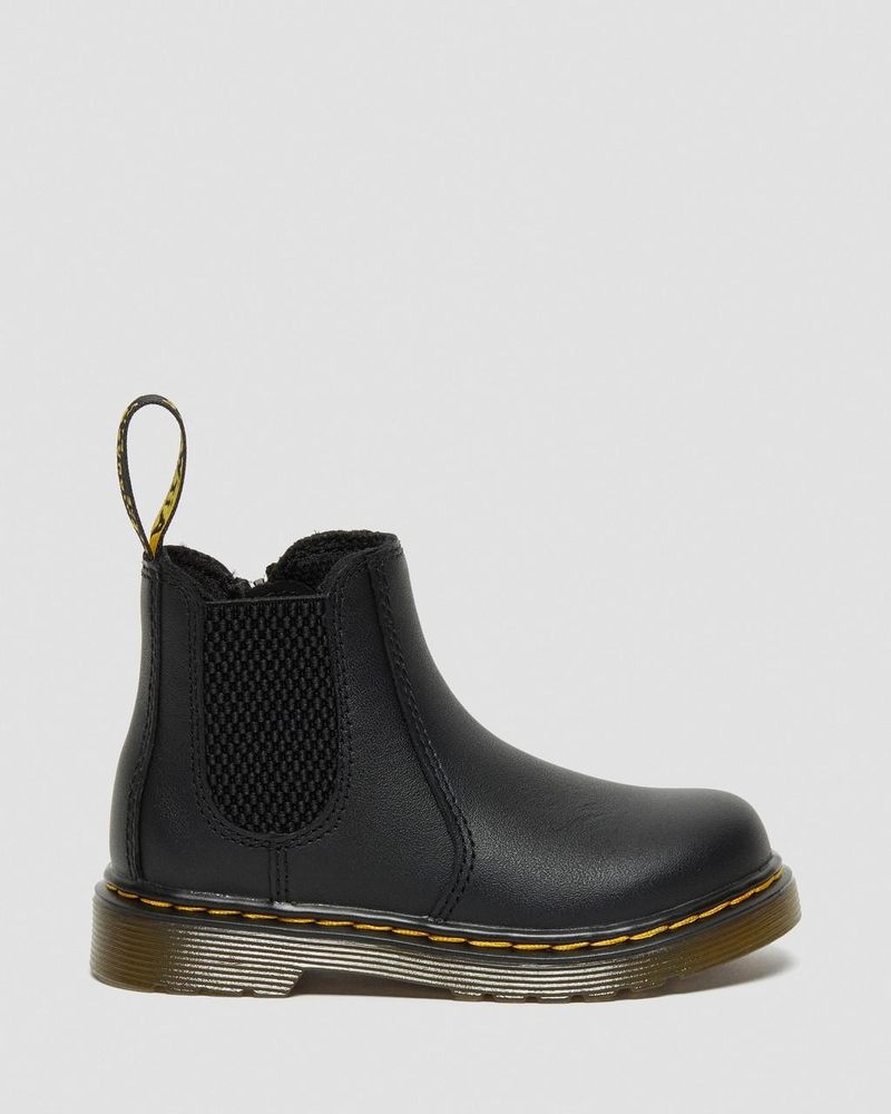 Botas Dr Martens Infant/Toddler 2976 Softy T Cuero Chelsea Boots (Softy T) Negras | MY96-Q9IB