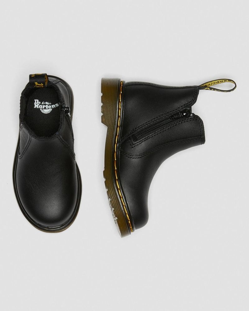 Botas Dr Martens Infant/Toddler 2976 Softy T Cuero Chelsea Boots (Softy T) Negras | MY96-Q9IB