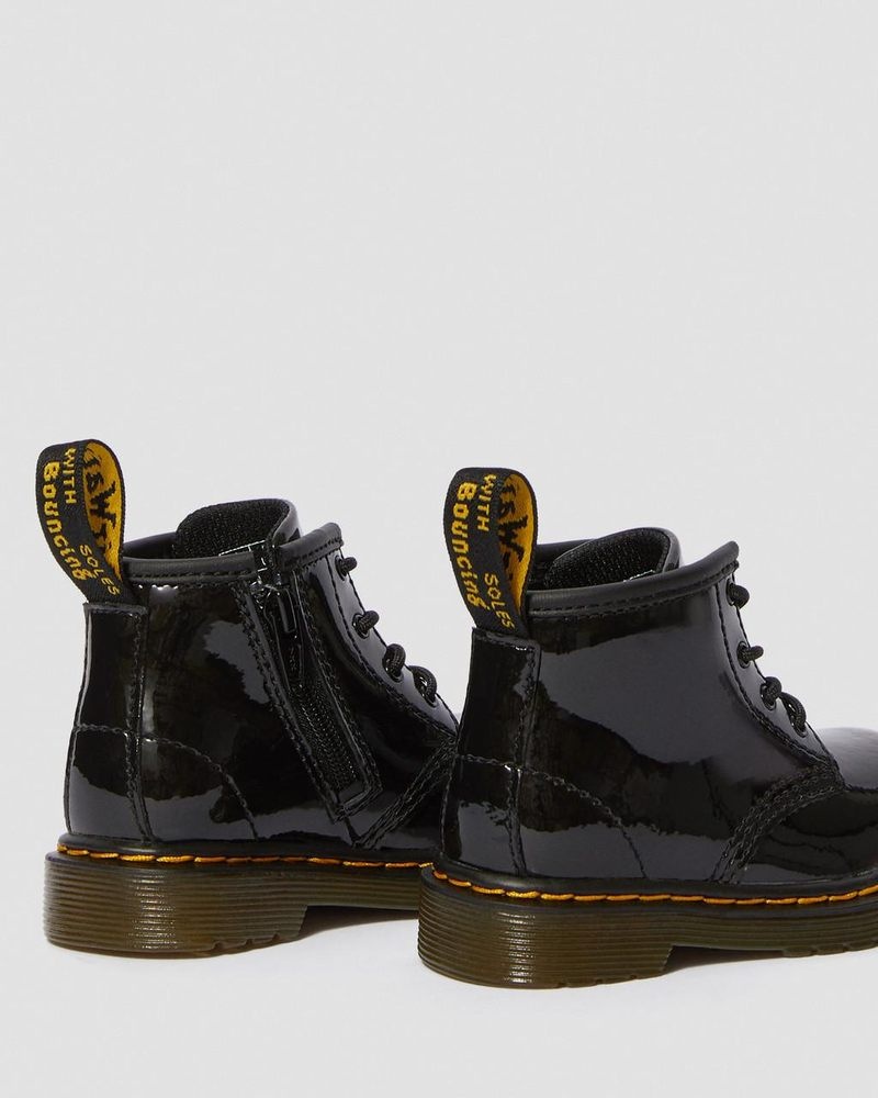 Botas Dr Martens Infant 1460 Charol Cuero Encaje Up Boots (Charol Cuero) Negras | SC55-H2RV