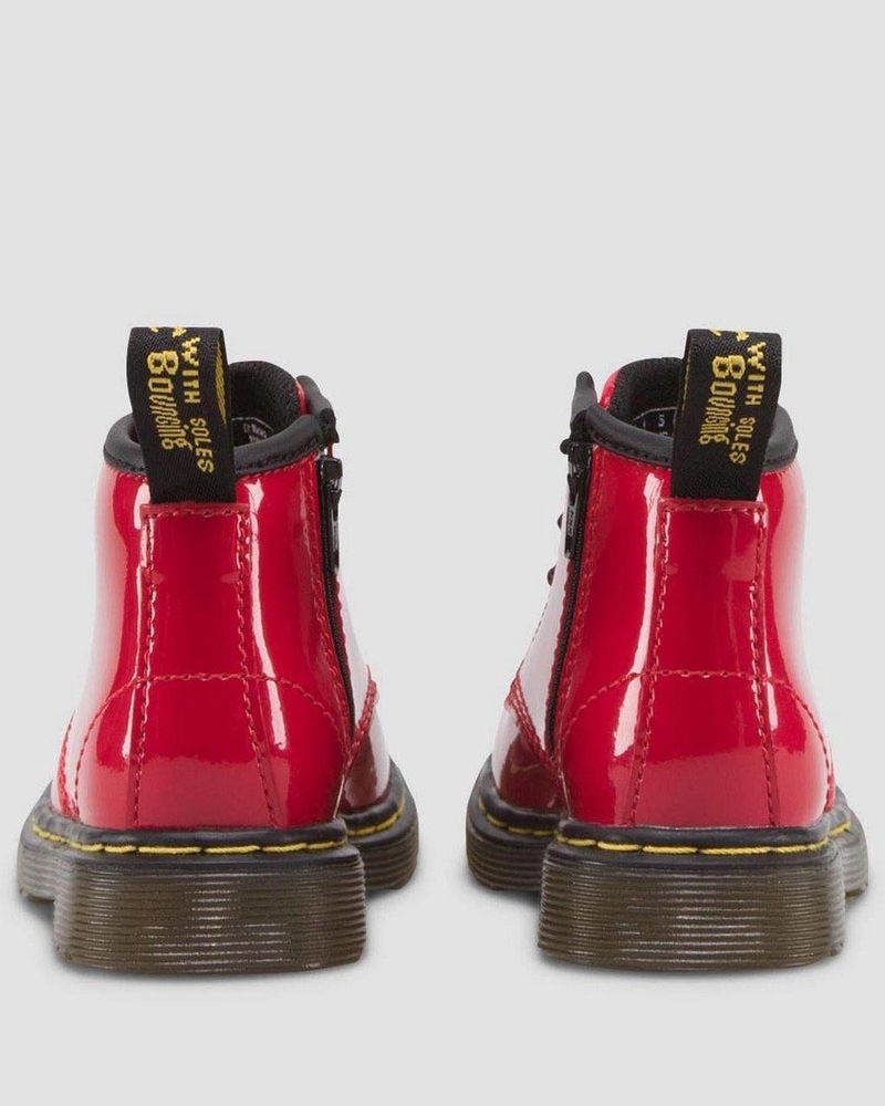 Botas Dr Martens Infant 1460 Charol Cuero Encaje Up Boots (Charol Cuero) Rojas | NQ55-Y9PM