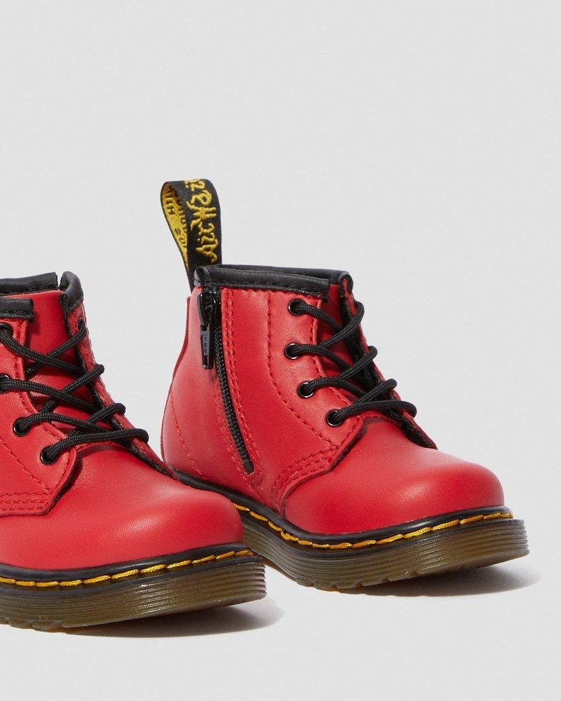 Botas Dr Martens Infant 1460 Cuero Encaje Up Boots (Romario) Rojas | BX48-E8UX