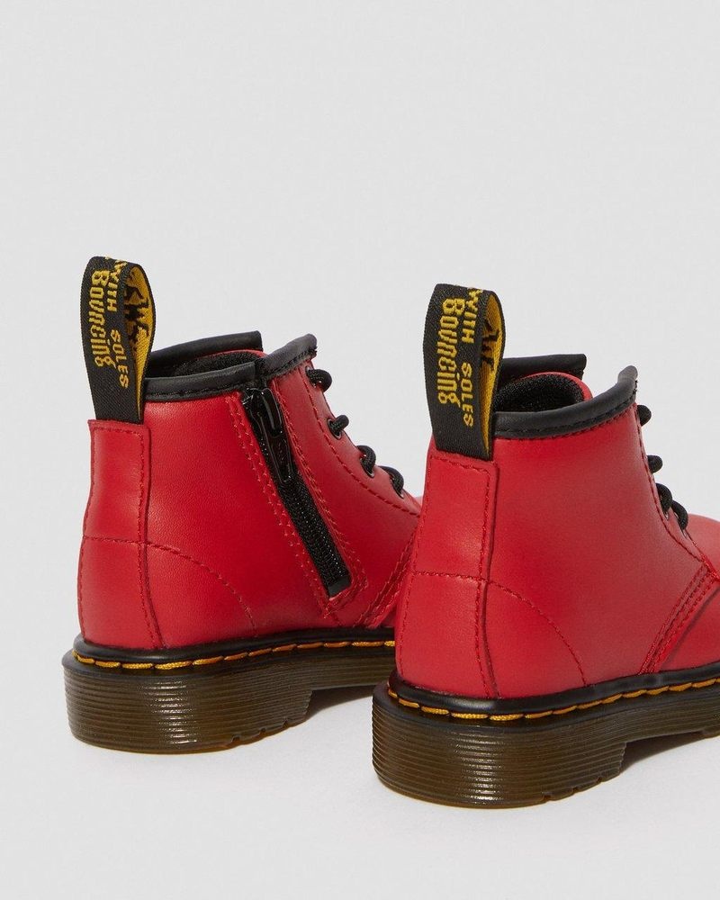 Botas Dr Martens Infant 1460 Cuero Encaje Up Boots (Romario) Rojas | BX48-E8UX