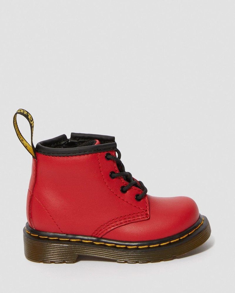 Botas Dr Martens Infant 1460 Cuero Encaje Up Boots (Romario) Rojas | BX48-E8UX