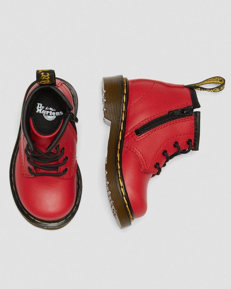 Botas Dr Martens Infant 1460 Cuero Encaje Up Boots (Romario) Rojas | BX48-E8UX