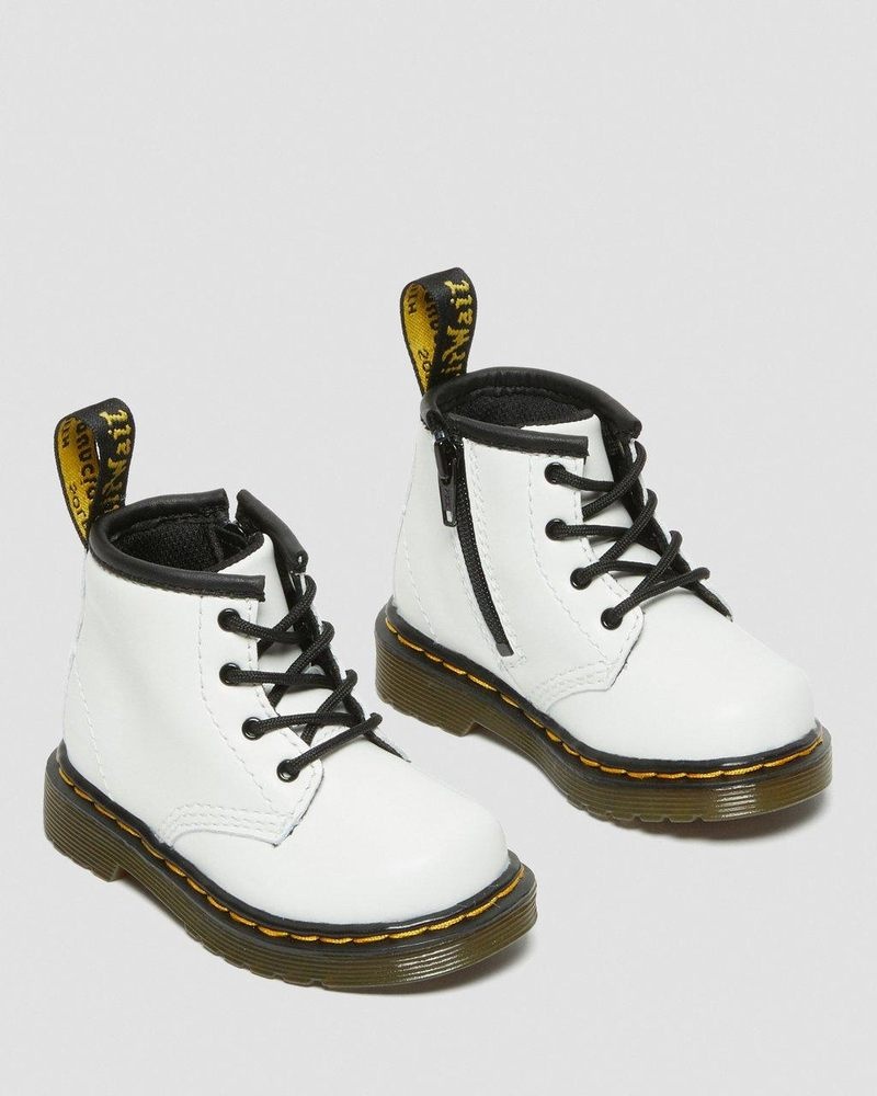 Botas Dr Martens Infant 1460 Cuero Encaje Up Boots (Romario) Blancas | NU87-P2CN