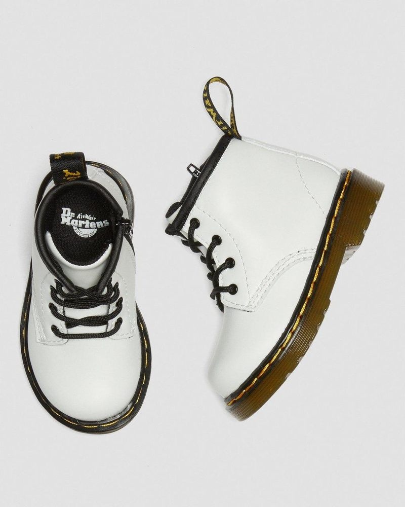 Botas Dr Martens Infant 1460 Cuero Encaje Up Boots (Romario) Blancas | NU87-P2CN