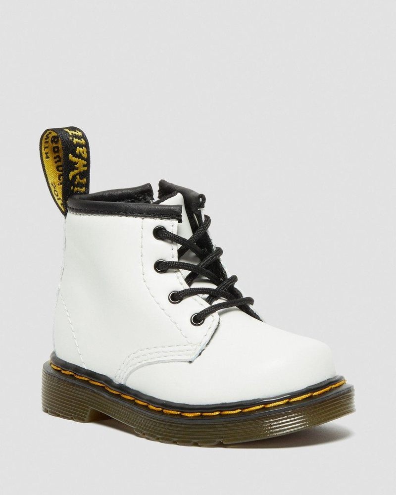 Botas Dr Martens Infant 1460 Cuero Encaje Up Boots (Romario) Blancas | NU87-P2CN