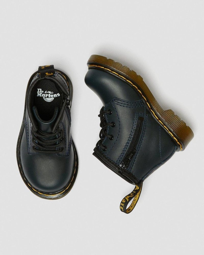 Botas Dr Martens Infant 1460 Cuero Encaje Up Boots (Romario) Azul Marino | GK86-M9XC