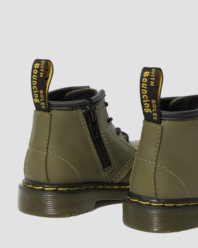 Botas Dr Martens Infant 1460 Cuero Encaje Up Boots (Romario) Verde Oliva | DA55-I3SS