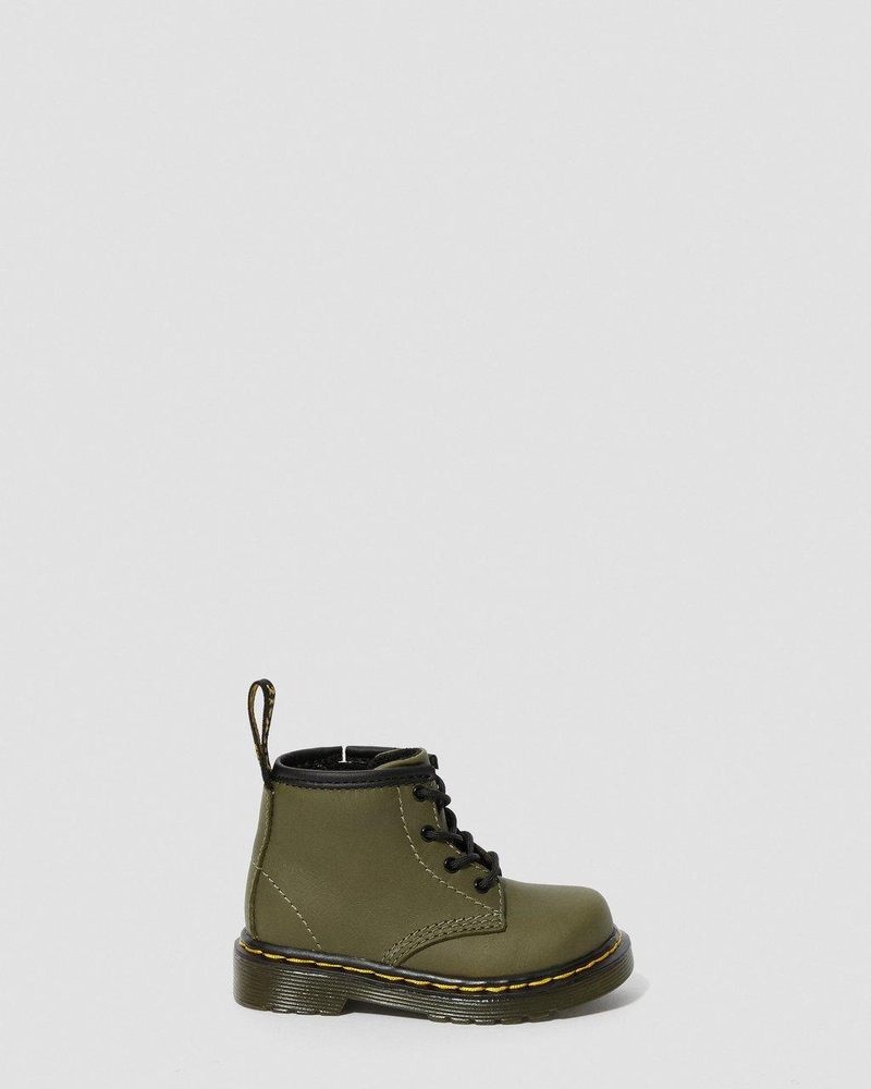 Botas Dr Martens Infant 1460 Cuero Encaje Up Boots (Romario) Verde Oliva | DA55-I3SS