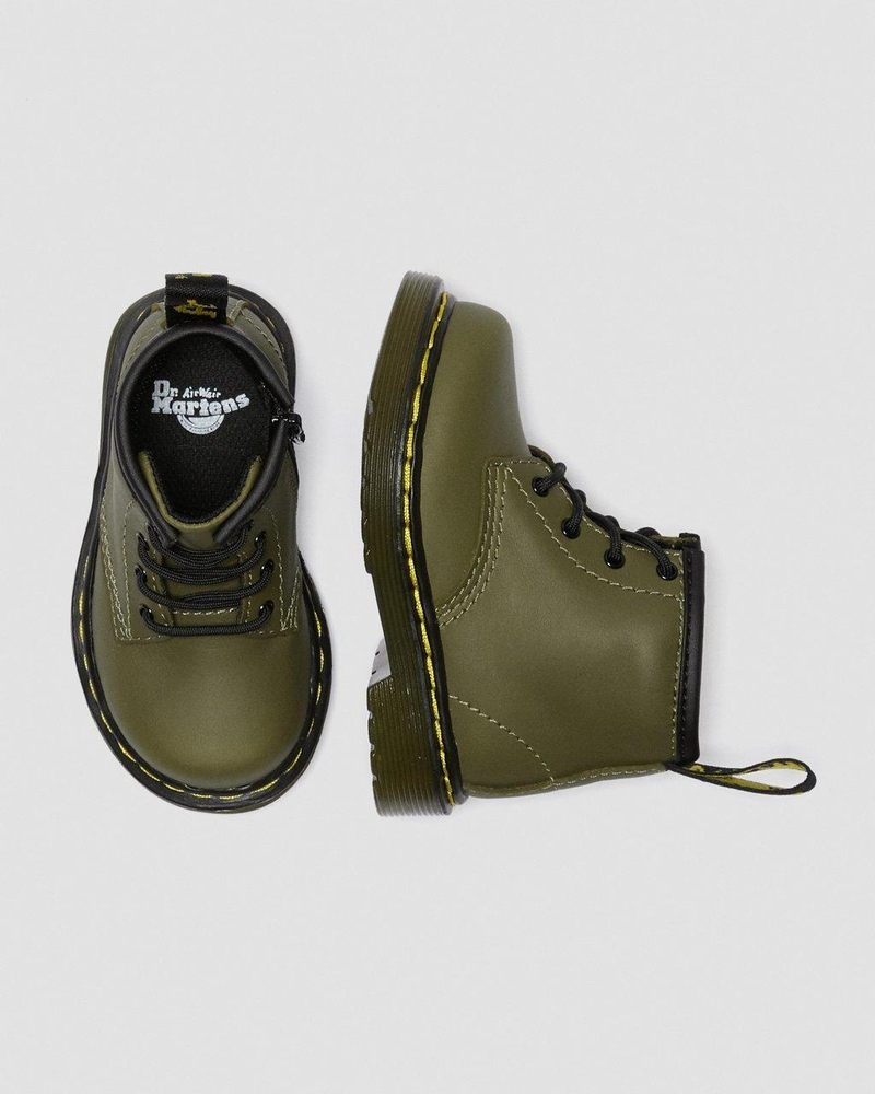 Botas Dr Martens Infant 1460 Cuero Encaje Up Boots (Romario) Verde Oliva | DA55-I3SS