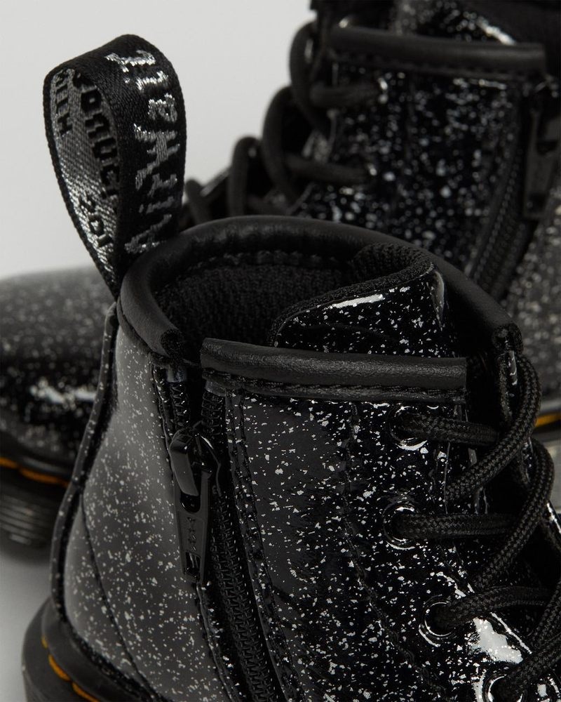 Botas Dr Martens Infant 1460 Glitter Ankle Boots (Cosmic Glitter) Negras | CL58-K6OY