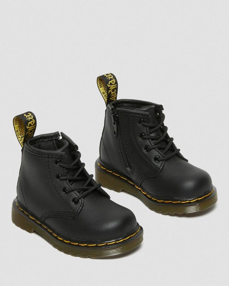 Botas Dr Martens Infant 1460 Softy T Cuero Encaje Up Boots (Softy T) Negras | JT75-M7AN