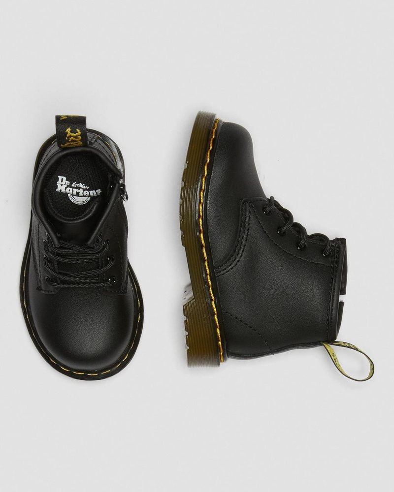 Botas Dr Martens Infant 1460 Softy T Cuero Encaje Up Boots (Softy T) Negras | JT75-M7AN