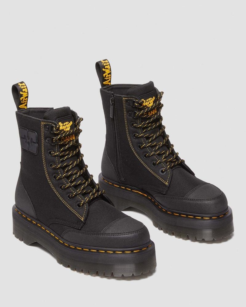 Botas Dr Martens Jadon Boot Ganni Extra Tough Platforms Negras | MU65-S3TW