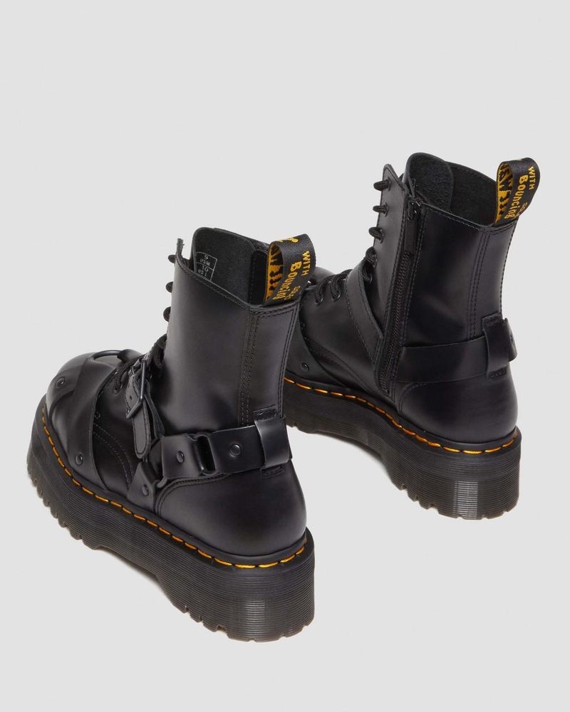 Botas Dr Martens Jadon Boot Harness Cuero Platforms (Paris) Negras | WY32-Z5AK