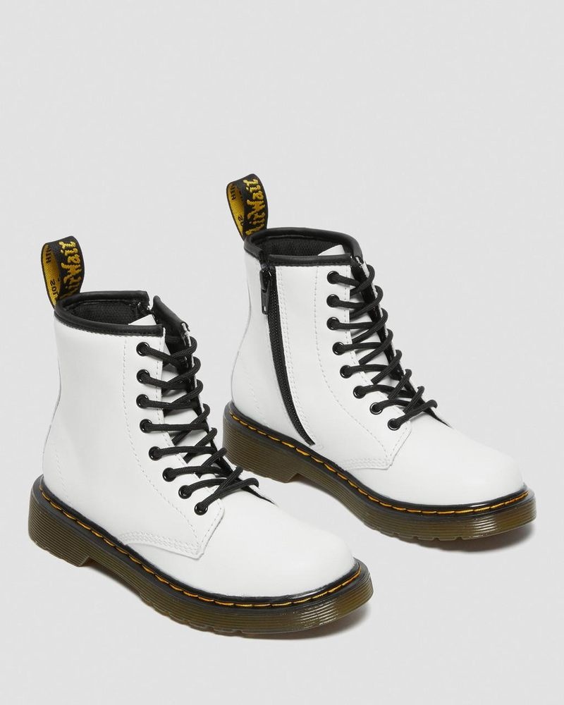 Botas Dr Martens Junior 1460 Cuero Encaje Up Boots (Romario) Blancas | XE99-C1RW