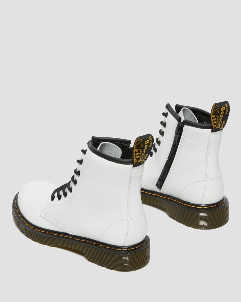 Botas Dr Martens Junior 1460 Cuero Encaje Up Boots (Romario) Blancas | XE99-C1RW