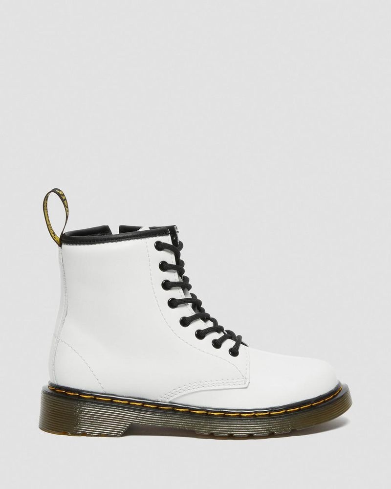 Botas Dr Martens Junior 1460 Cuero Encaje Up Boots (Romario) Blancas | XE99-C1RW