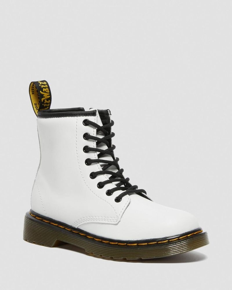 Botas Dr Martens Junior 1460 Cuero Encaje Up Boots (Romario) Blancas | XE99-C1RW