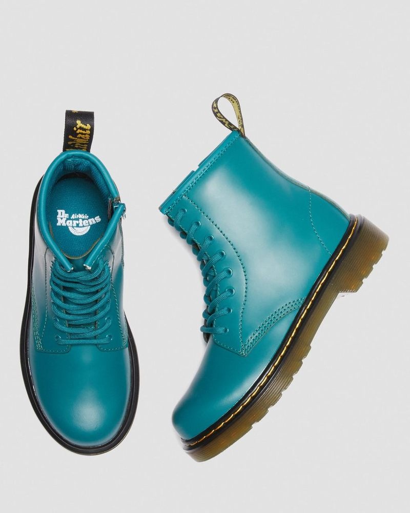 Botas Dr Martens Junior 1460 Cuero Encaje Up Boots (Romario) Verde | AF61-M6BL