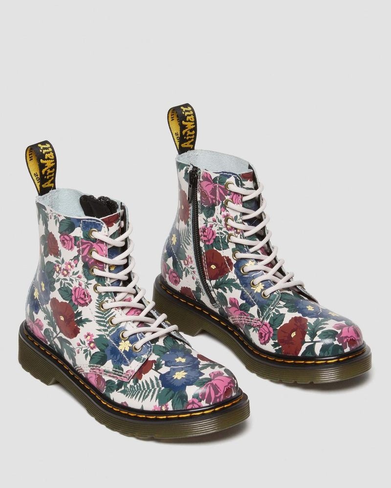 Botas Dr Martens Junior 1460 English Garden Cuero Encaje Up Boots (Hydro Cuero) Multi | YC89-V5OX