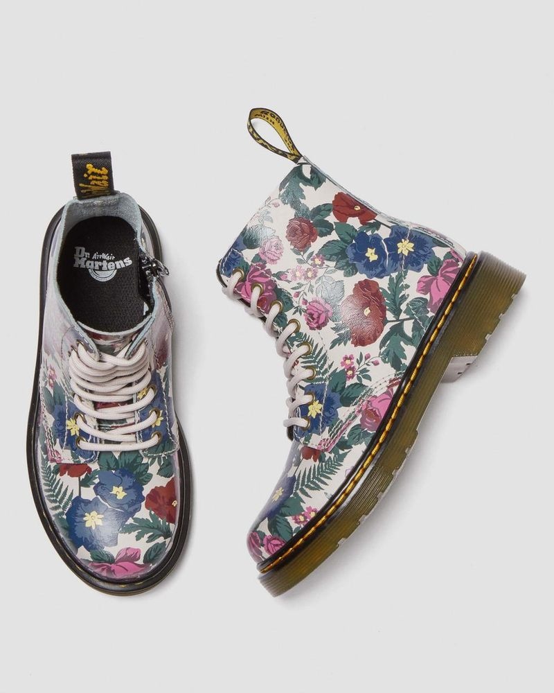 Botas Dr Martens Junior 1460 English Garden Cuero Encaje Up Boots (Hydro Cuero) Multi | YC89-V5OX