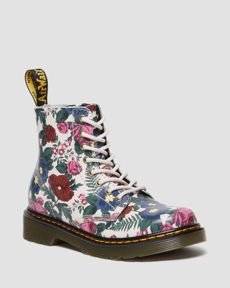 Botas Dr Martens Junior 1460 English Garden Cuero Encaje Up Boots (Hydro Cuero) Multi | YC89-V5OX