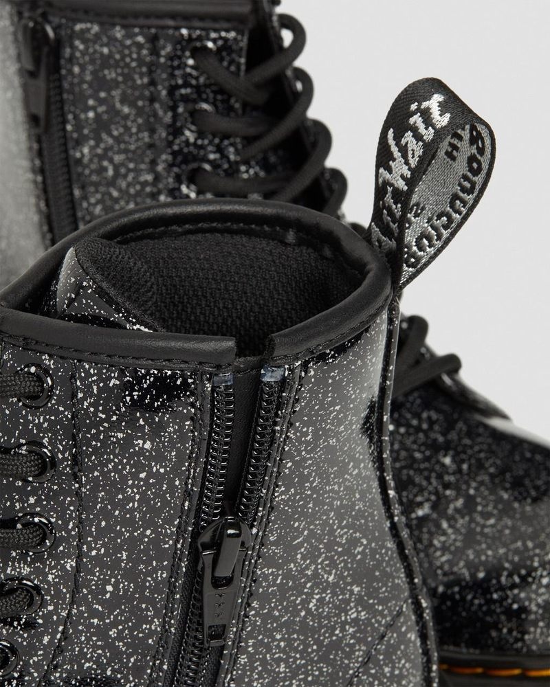 Botas Dr Martens Junior 1460 Glitter Encaje Up Boots (Cosmic Glitter) Negras | GG15-V5BI