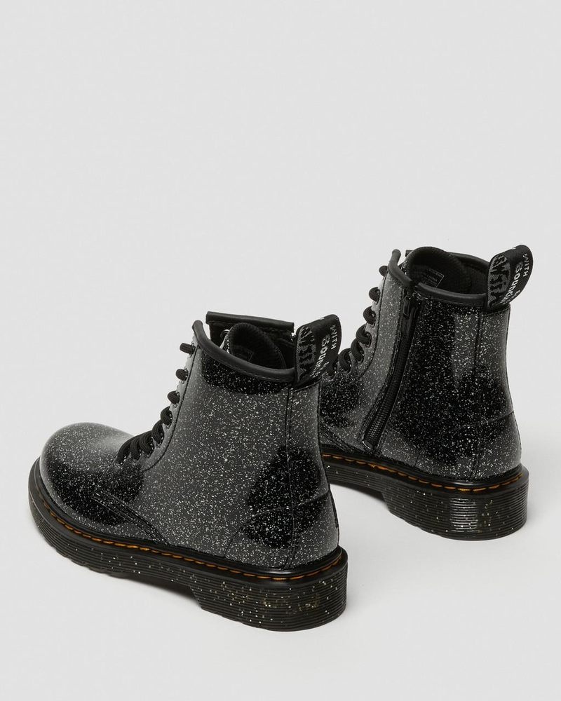 Botas Dr Martens Junior 1460 Glitter Encaje Up Boots (Cosmic Glitter) Negras | GG15-V5BI