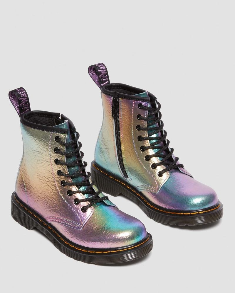 Botas Dr Martens Junior 1460 Rainbow Crinkle Cuero Encaje Up Boots (Rainbow Crinkle) Multi | ZR19-U9AI