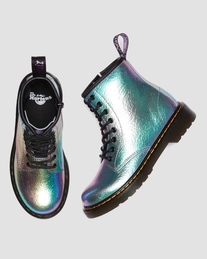 Botas Dr Martens Junior 1460 Rainbow Crinkle Cuero Encaje Up Boots (Rainbow Crinkle) Multi | ZR19-U9AI