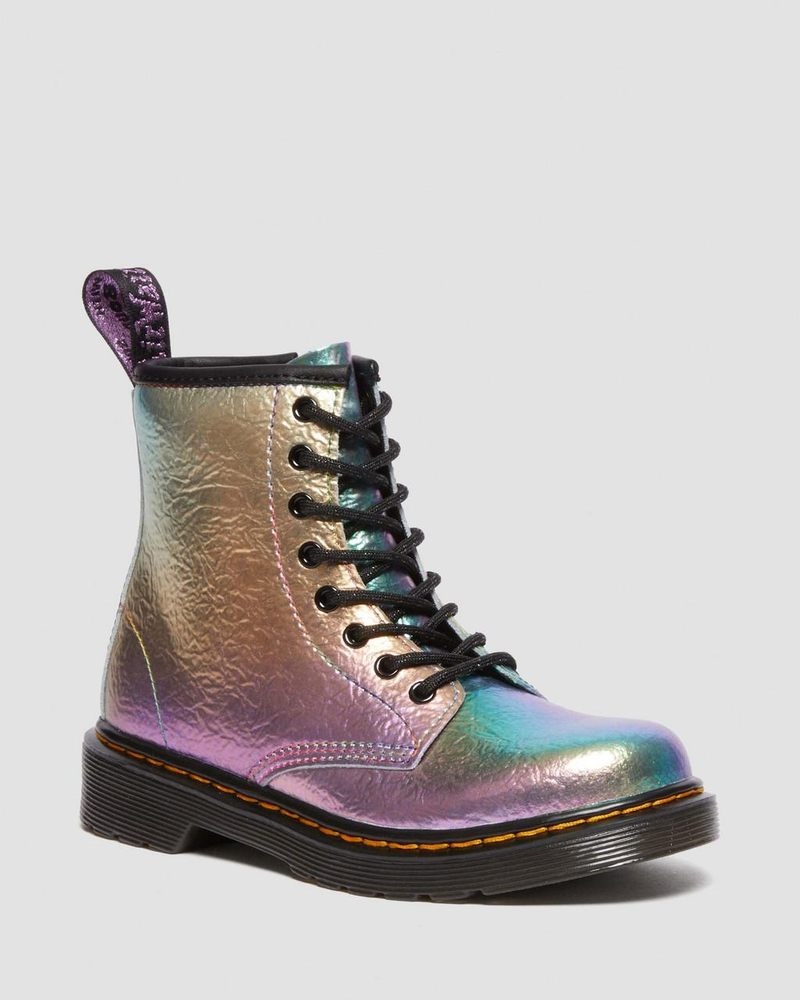 Botas Dr Martens Junior 1460 Rainbow Crinkle Cuero Encaje Up Boots (Rainbow Crinkle) Multi | ZR19-U9AI