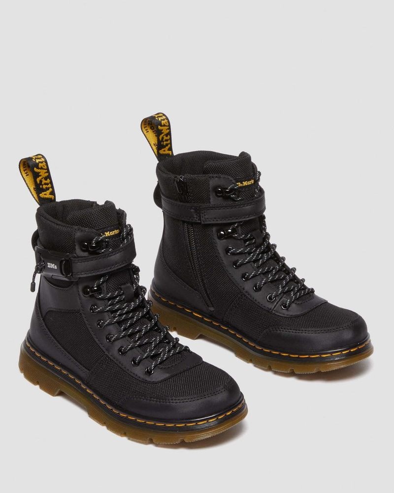 Botas Dr Martens Junior Combs Tech Extra Tough Poly Casuales Boots (Extra Tough 50/50+Rubbery) Negras | ZE28-X9KO