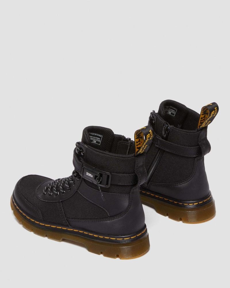 Botas Dr Martens Junior Combs Tech Extra Tough Poly Casuales Boots (Extra Tough 50/50+Rubbery) Negras | ZE28-X9KO