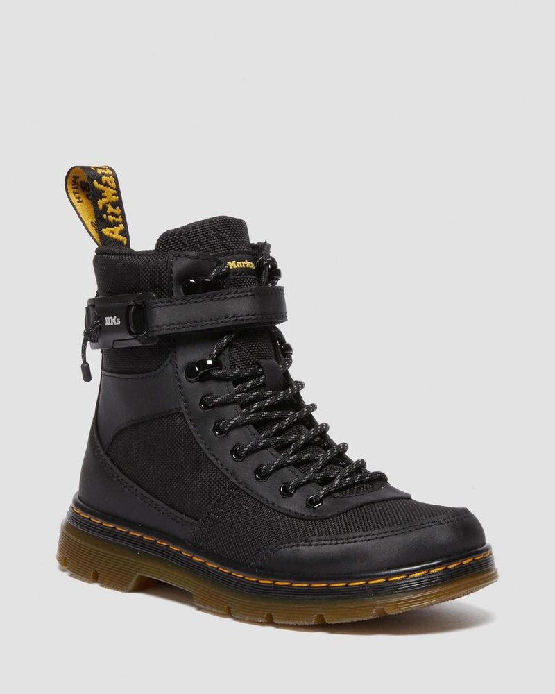 Botas Dr Martens Junior Combs Tech Extra Tough Poly Casuales Boots (Extra Tough 50/50+Rubbery) Negras | ZE28-X9KO