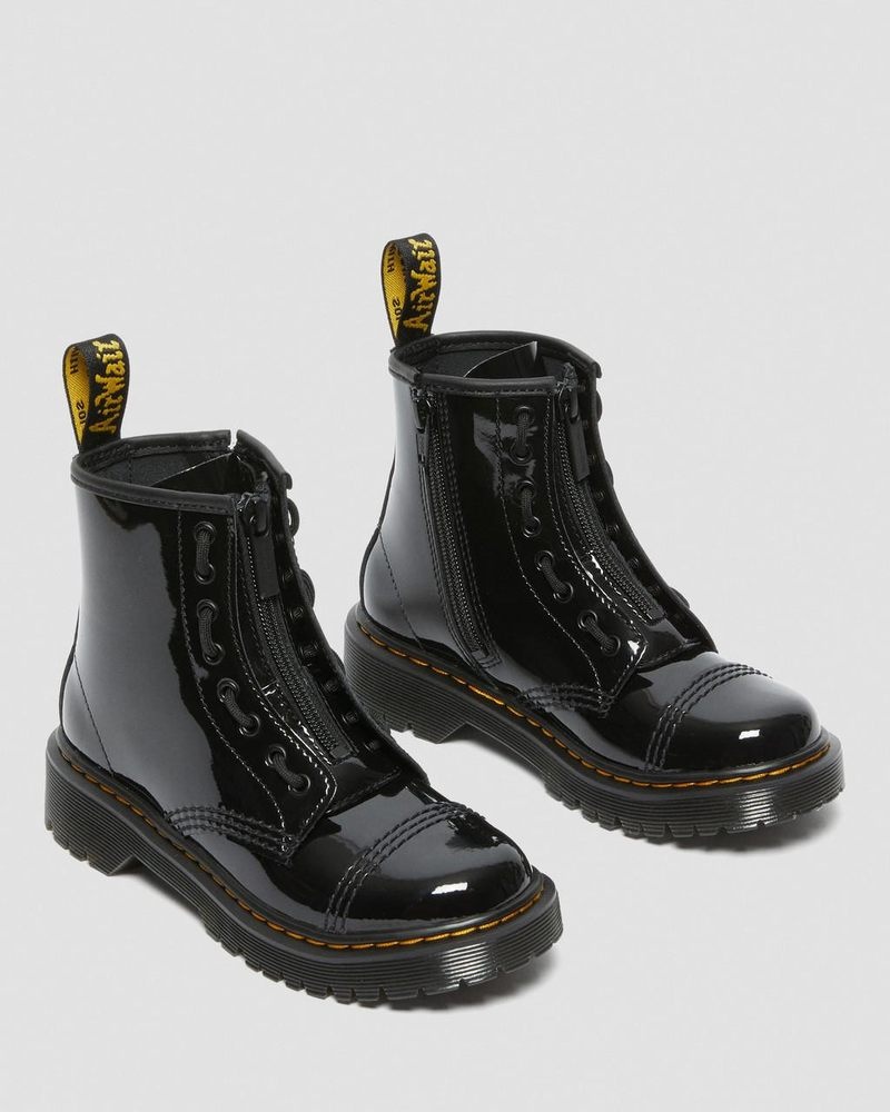 Botas Dr Martens Junior Sinclair Bex Charol Cuero Boots (Charol Cuero) Negras | VV40-M6MS